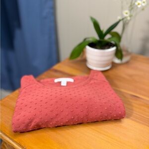 DR2 Nordstrom Rack Coral Textured Dot Knit Top